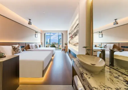 Jiao Twin Room (Deep Sleep Pillow + Zero Pressure Mattress + Duck Down Duvet + Large Screen Projection)